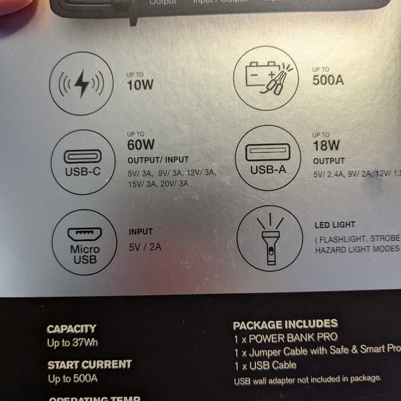 YADA Power Bank Pro, 60W USB-C, Car Battery Jump Starter, 10W Wireless Charger/1